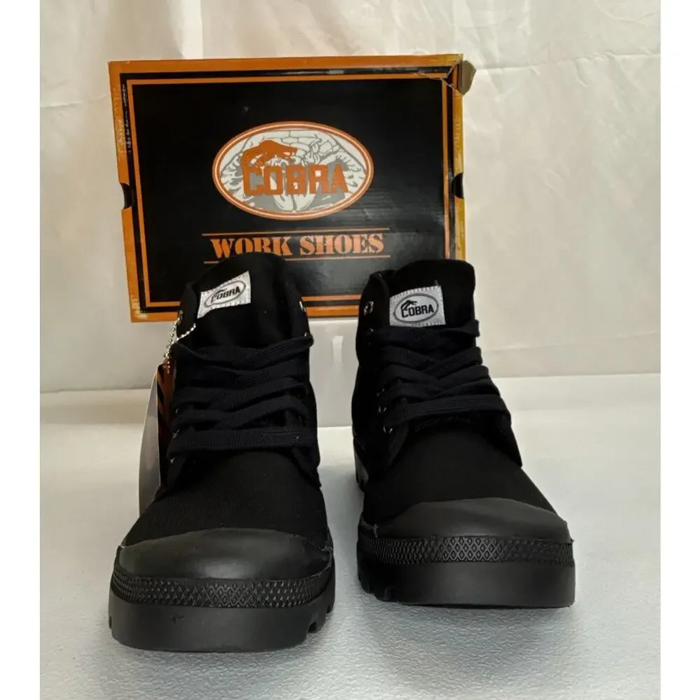 Cobra Lofa Hi Canvas Work Boot Men Black High Top Tactical Sneaker Shoes Sz 9